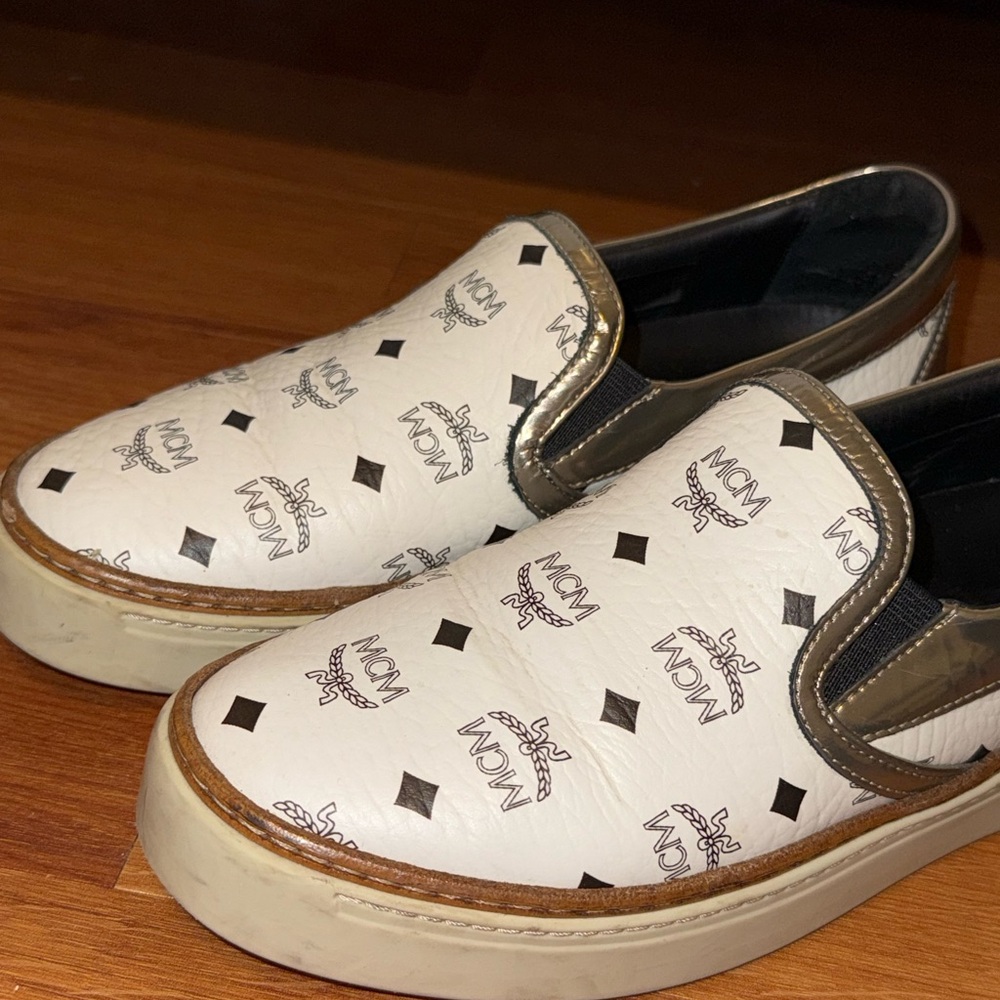 Authentic MCM Visetos Monogram Slip-on Sneakers